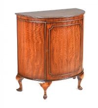 MAHOGANY DEMI LUNE SIDE CABINET at Ross's Online Art Auctions