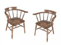 PAIR OF OAK TUB CHAIRS at Ross's Online Art Auctions