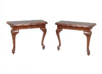 PAIR OF ANTIQUE MAHOGANY CONSOLE TABLES at Ross's Online Art Auctions