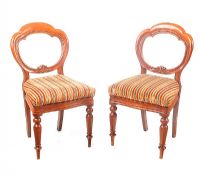 PAIR OF VICTORIAN MAHOGANY BALLOON BACK SIDE CHAIRS at Ross's Online Art Auctions