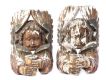 PAIR OF CARVED WOODEN CANDLE HOLDERS at Ross's Online Art Auctions