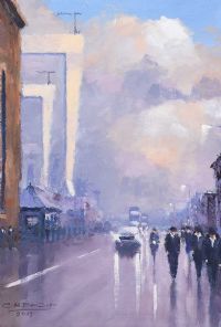 HARLAND & WOLFF, GATE NUMBER FOUR by Colin H. Davidson at Ross's Online Art Auctions