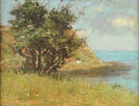 TREE BY THE SHORE by Alfred Rigg at Ross's Online Art Auctions