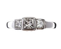18CT WHITE GOLD THREE STONE DIAMOND RING at Ross's Online Art Auctions