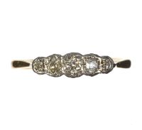 18 CT GOLD, PLATINUM AND DIAMOND RING at Ross's Online Art Auctions