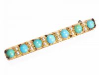 TURQUOISE & SEED PEARL BROOCH at Ross's Online Art Auctions