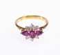 RUBY & DIAMOND CLUSTER RING at Ross's Online Art Auctions