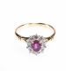 SYNTHETIC RUBY & DIAMOND CLUSTER RING at Ross's Online Art Auctions