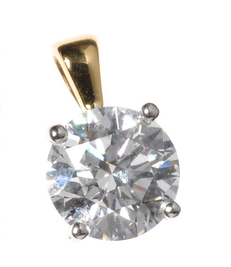 18CT GOLD AND DIAMOND SOLITAIRE PENDANT at Ross's Online Art Auctions