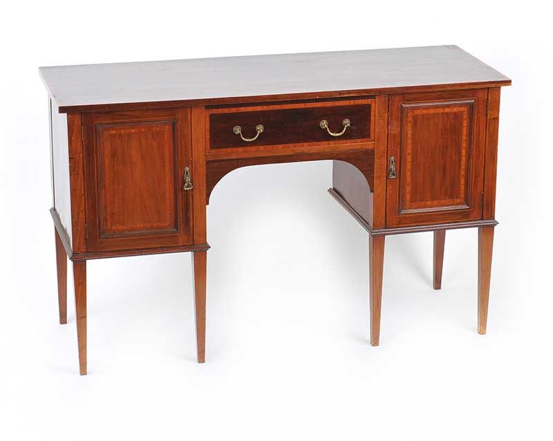 EDWARDIAN MAHOGANY INLAID SIDEBOARD at Ross's Online Art Auctions