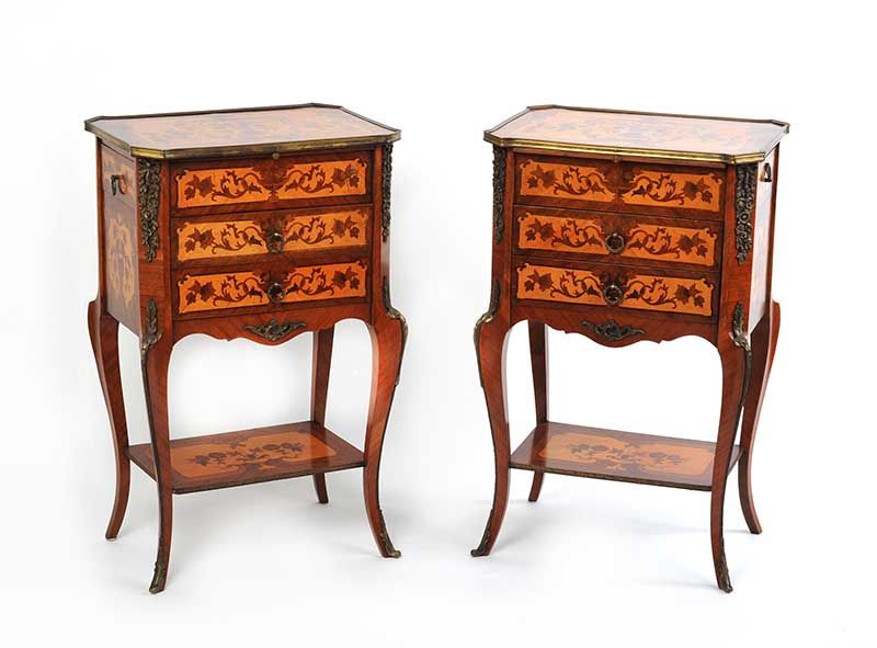 PAIR OF FRENCH INLAID LOCKERS at Ross's Online Art Auctions