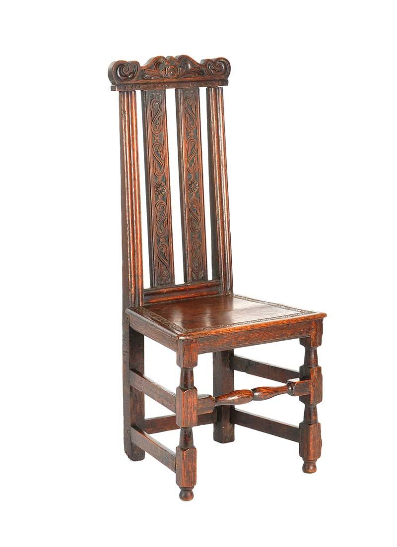 CARVED OAK HALL CHAIR at Ross's Online Art Auctions