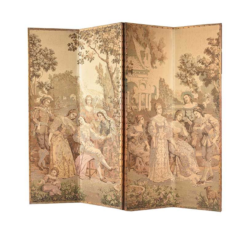 FOUR FOLD TAPESTRY SCREEN at Ross's Online Art Auctions