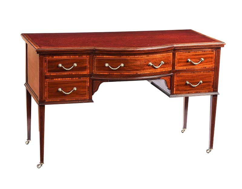 EDWARDIAN LEATHER TOP DESK at Ross's Online Art Auctions
