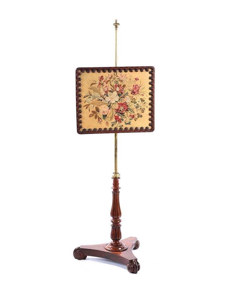 WILLIAM IV ROSEWOOD POLE SCREEN at Ross's Online Art Auctions