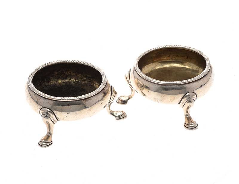 PAIR OF SILVER SALTS at Ross's Online Art Auctions
