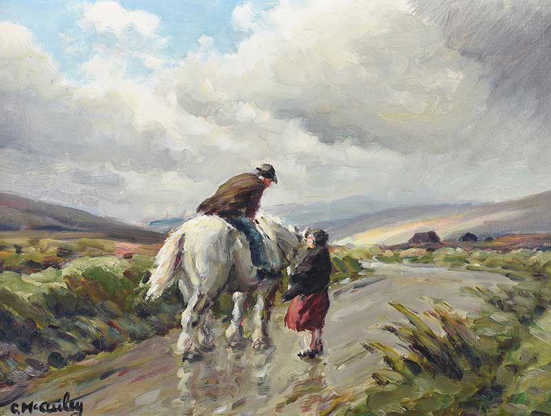 RETURNING FROM THE BOG by Charles McAuley at Ross's Online Art Auctions