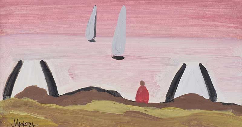 SAILING, RED SKIES by Markey Robinson at Ross's Online Art Auctions