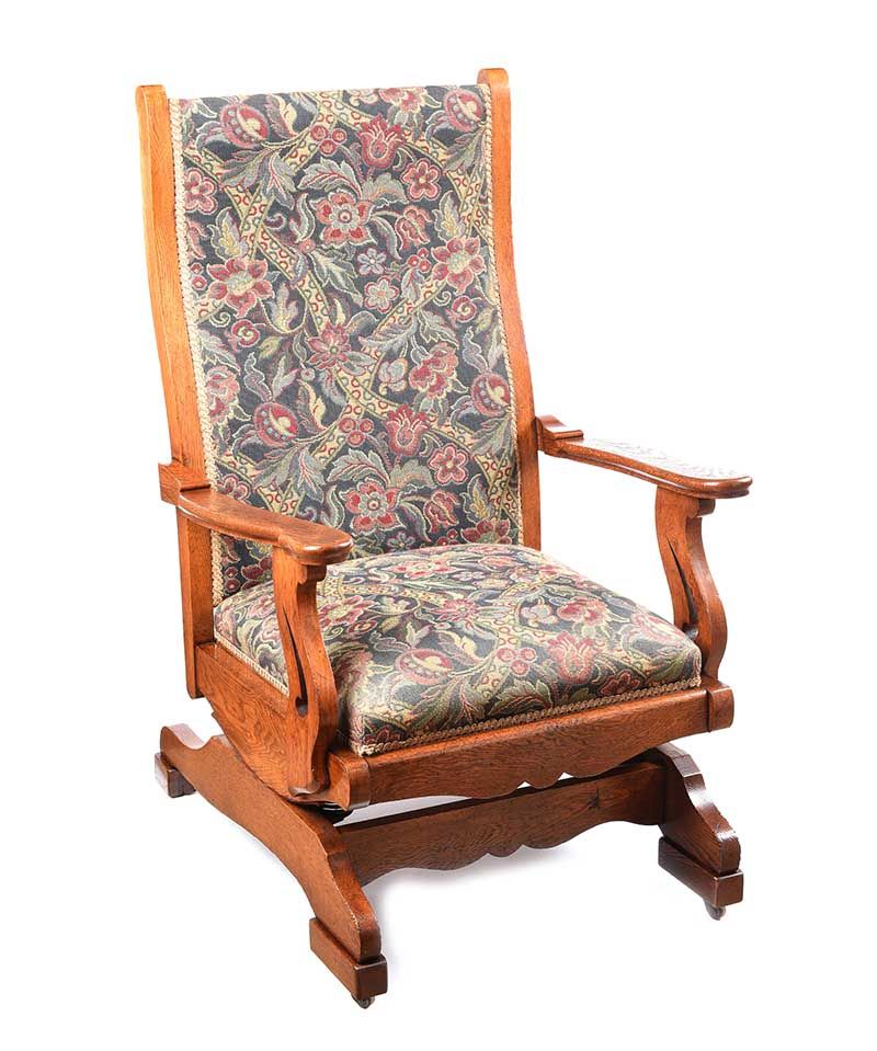 ARTS & CRAFTS OAK ROCKING CHAIR at Ross's Online Art Auctions