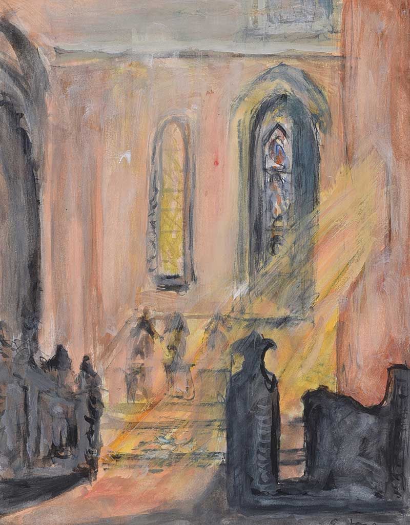 LIGHT THROUGH A CHURCH WINDOW by Evie Hone HRHA at Ross's Online Art Auctions
