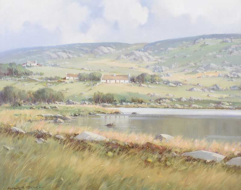QUIET WATERS NEAR CROLLY, COUNTY DONEGAL by Arthur H. Twells RUA at Ross's Online Art Auctions