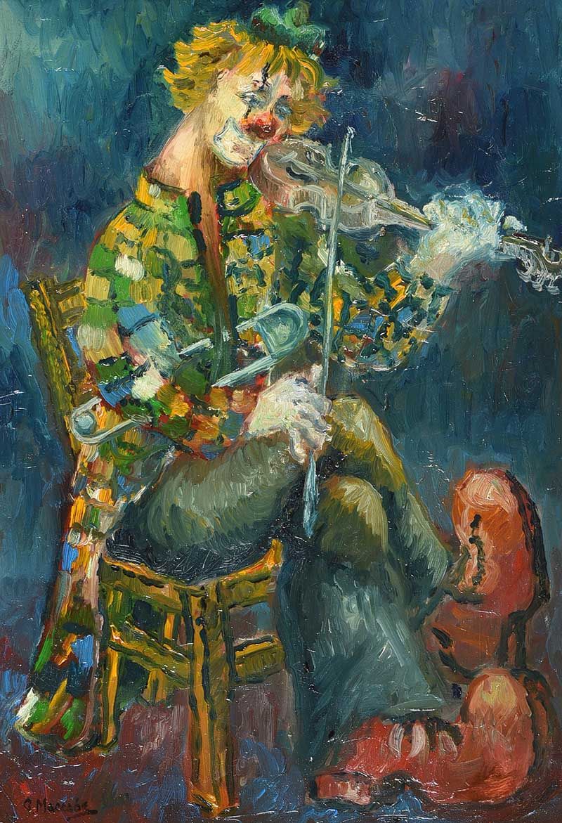 MUSICAL CLOWN by Gladys Maccabe HRUA at Ross's Online Art Auctions