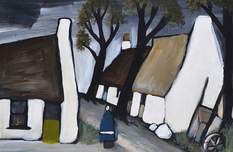 IRISH COTTAGES by Irish School at Ross's Online Art Auctions