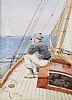 MISTER MEEK ONBOARD THE DOLPHIN, BELFAST LOUGH by Joseph William Carey RUA at Ross's Online Art Auctions