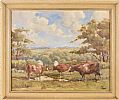 CATTLE BY THE FIELD GATE by George Bennett at Ross's Online Art Auctions