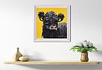 CALF ON YELLOW by Ronald Keefer at Ross's Online Art Auctions