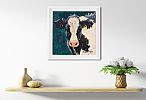 FRIESIAN COW ON GREEN by Ronald Keefer at Ross's Online Art Auctions