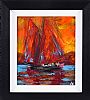 GALWAY SUNSET HOOKERS by John Stewart at Ross's Online Art Auctions