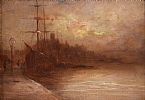 BOATS AT THE QUAYSIDE by R. EDWARDS at Ross's Online Art Auctions