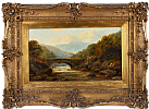 CATTLE CROSSING THE BRIDGE by English School at Ross's Online Art Auctions