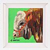 BULL ON GREEN by Ronald Keefer at Ross's Online Art Auctions