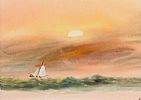 SAILING AT SUNSET by Trevor Castle at Ross's Online Art Auctions