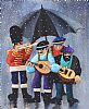 FOUR PIECE BAND PLAYING IN THE SNOW by George Callaghan at Ross's Online Art Auctions