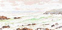 WAVES ON A ROCKY SHORE by Leslie Stevenson at Ross's Online Art Auctions