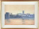 CHURCH ACROSS THE RIVER by P. McKenna at Ross's Online Art Auctions