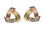 9CT TRI-COLOURED GOLD EARRINGS at Ross's Online Art Auctions
