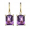 18CT GOLD AMETHYST AND DIAMOND EARRINGS at Ross's Online Art Auctions