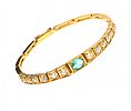 ANTIQUE 18-22CT GOLD EMERALD AND DIAMOND BRACELET 
 at Ross's Online Art Auctions