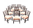 VERY FINE SET OF TEN LADDER BACK CHIPPENDALE STYLE DINING ROOM CHAIRS at Ross's Online Art Auctions