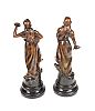 PAIR OF BRONZED FIGURINES at Ross's Online Art Auctions