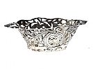 ANTIQUE PIERCED STERLING SILVER BASKET DISH at Ross's Online Art Auctions