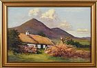 THATCHED COTTAGE IN THE MOURNES by David Bond Walker RUA at Ross's Online Art Auctions
