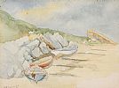 BEACHED BOATS by H.J. Dowling at Ross's Online Art Auctions