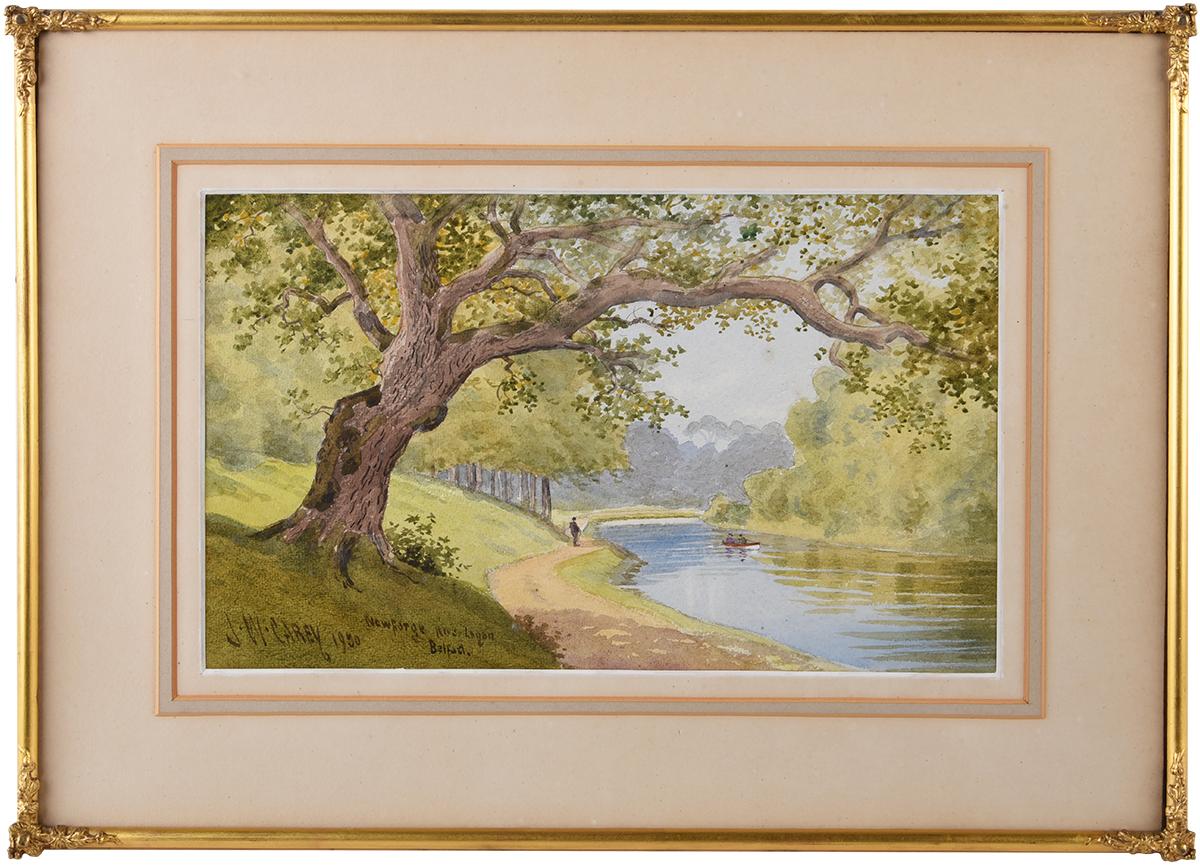 NEWFORGE, RIVER LAGAN, BELFAST by Joseph William  Carey RUA at Ross's Online Art Auctions
