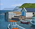 BALLINTOY HARBOUR by Dan Darcy at Ross's Online Art Auctions