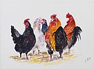 STARTLED CHICKENS by Lorraine Kidd at Ross's Online Art Auctions